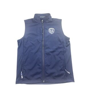 B. DRADDY Men L‎ Sports Everyday Vest MLS Soccer Sporting Kansas City NWOT Navy
